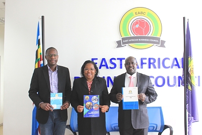 EAC Competition Authority Registrar, Ms. Lillian Mukoronia pays a courtesy call to the East African Business Council Executive Director, Mr. John Bosco Kalisa.